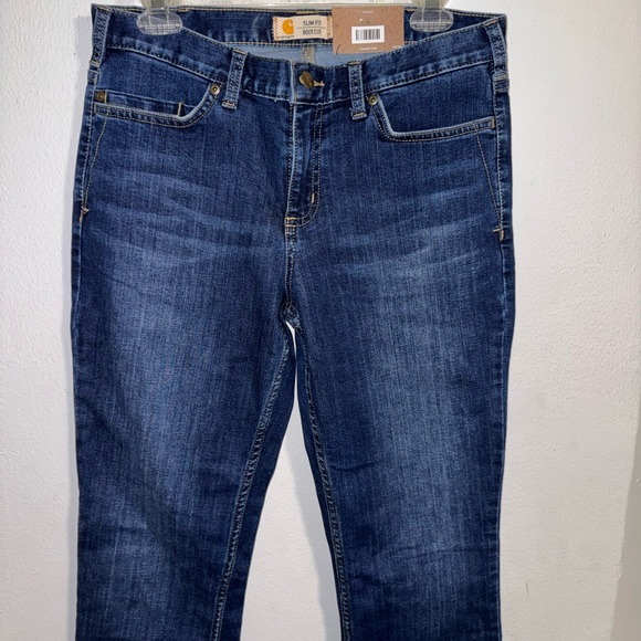 Carhartt Blue Straight Leg Jeans Classic Style - Picture 3 of 6